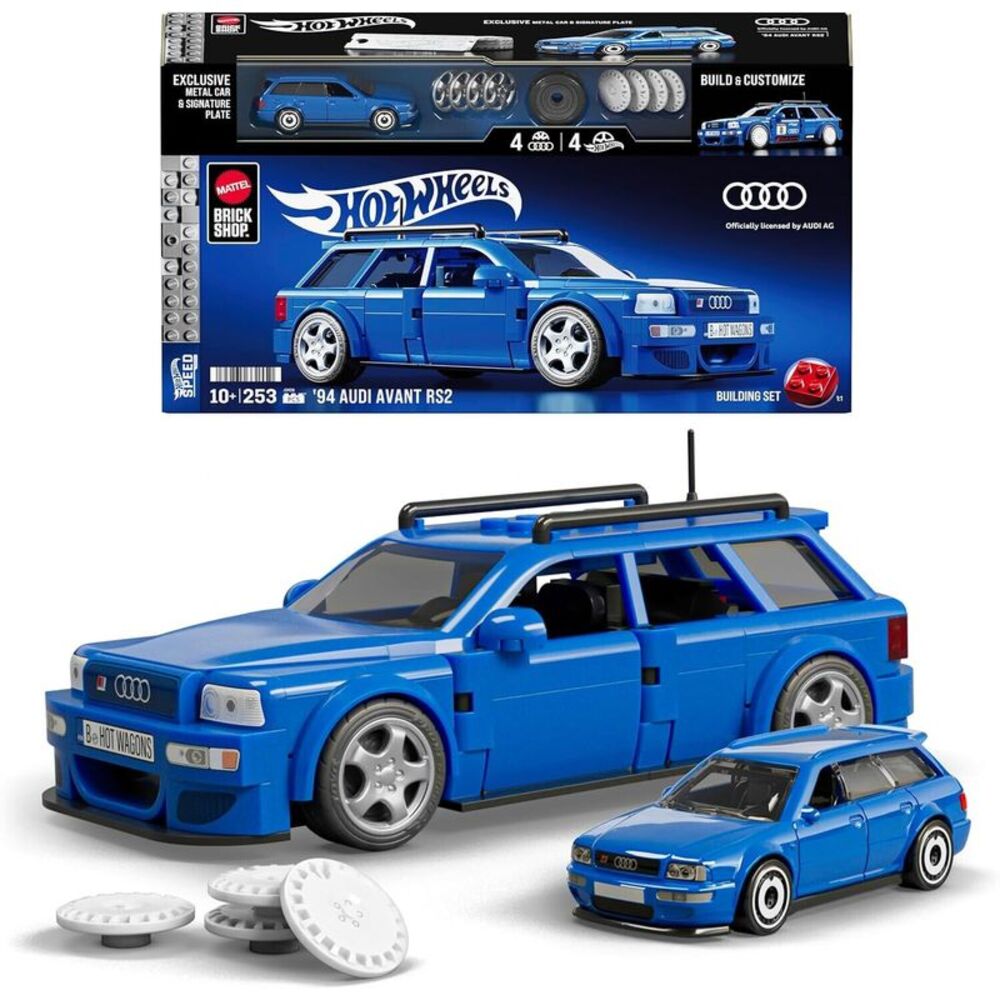 Mattel Brick Shop Hot Wheels '94 Audi Avant RS2 Building Toy Set with